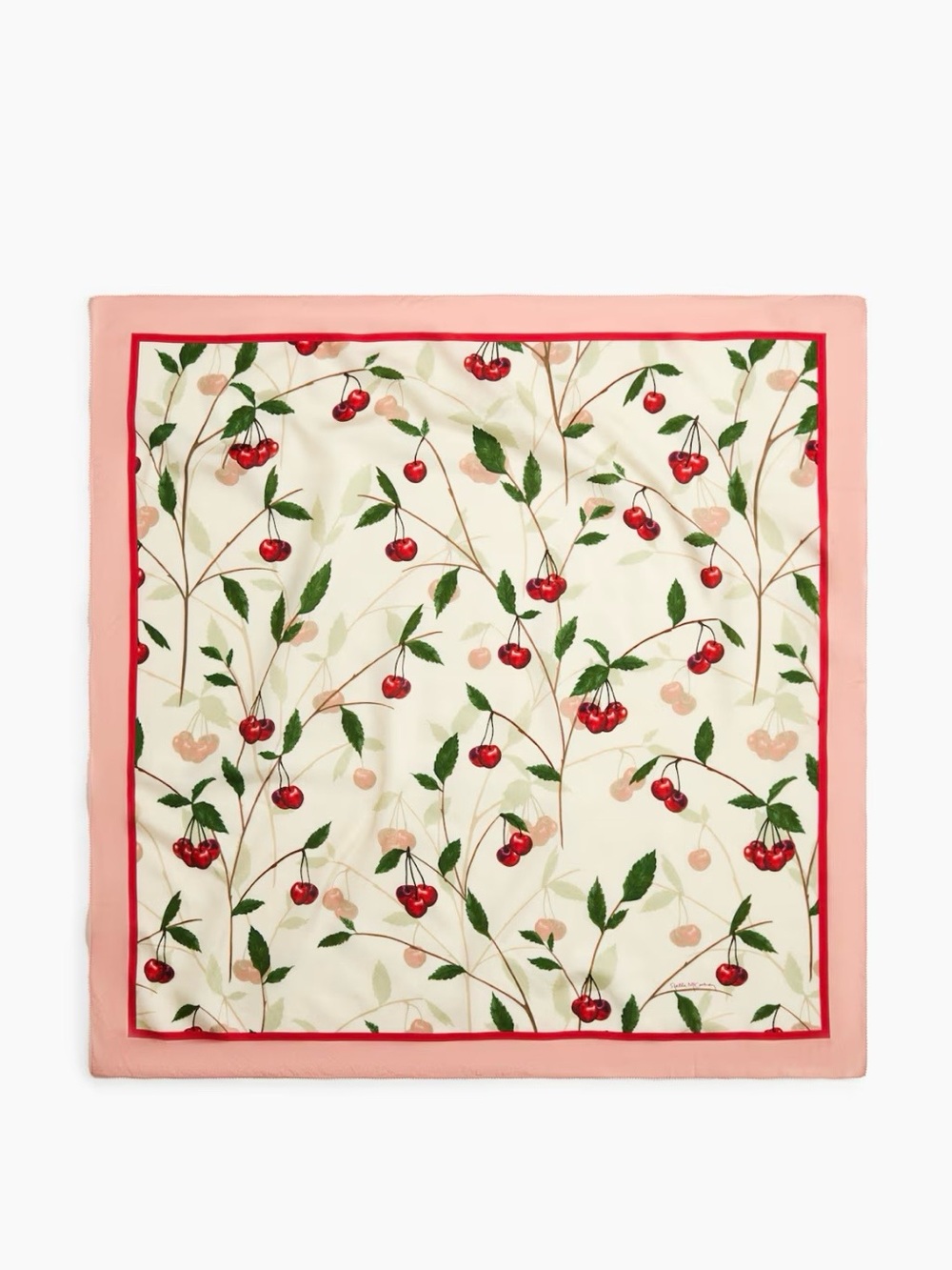 Stella McCartney H&M Cherry-Print Silk-Blend Scarf
